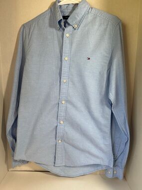 Tommy Hilfiger blue long sleeve button up shirt size extra small